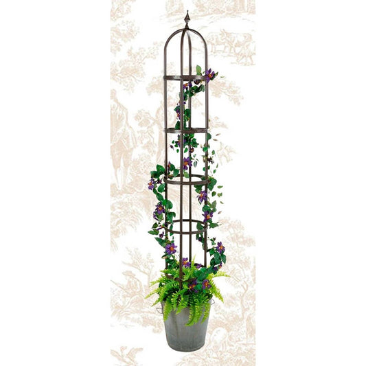 60-inch Bronze Finish Steel Outdoor Garden Trellis Obelisk-0