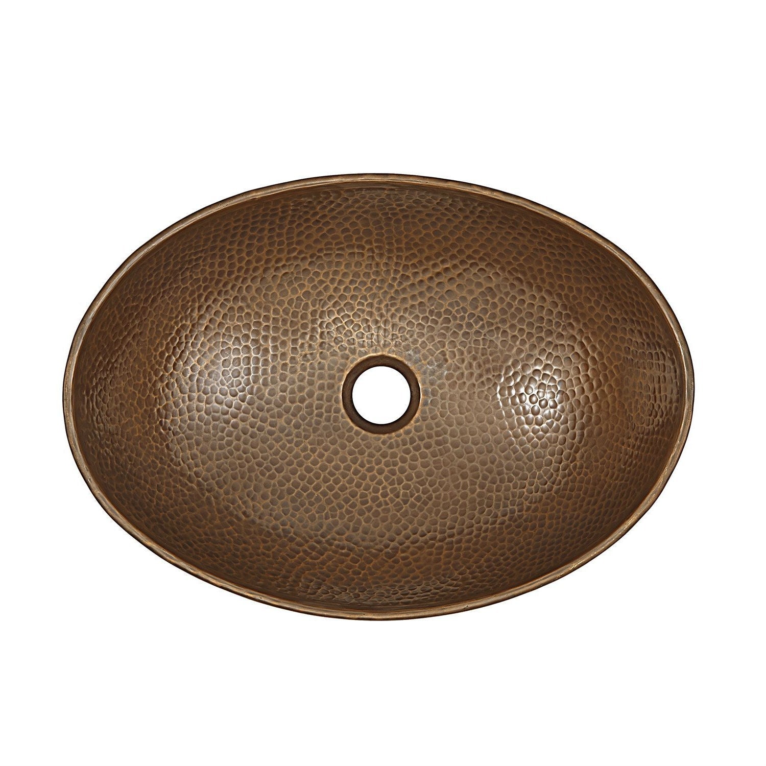 Hammered Copper Bath Vessel Sink Oval 19 x 14 inch-1