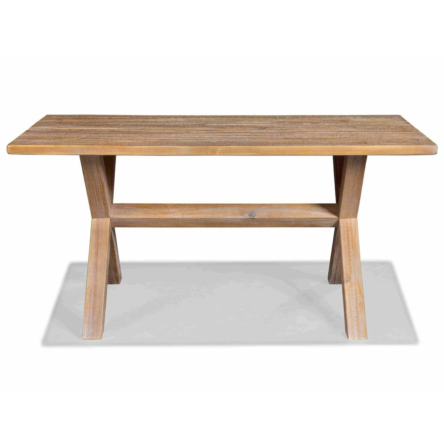 Modern Farmhouse Solid Pine Wood Dining Table in Distressed Driftwood Finish-2