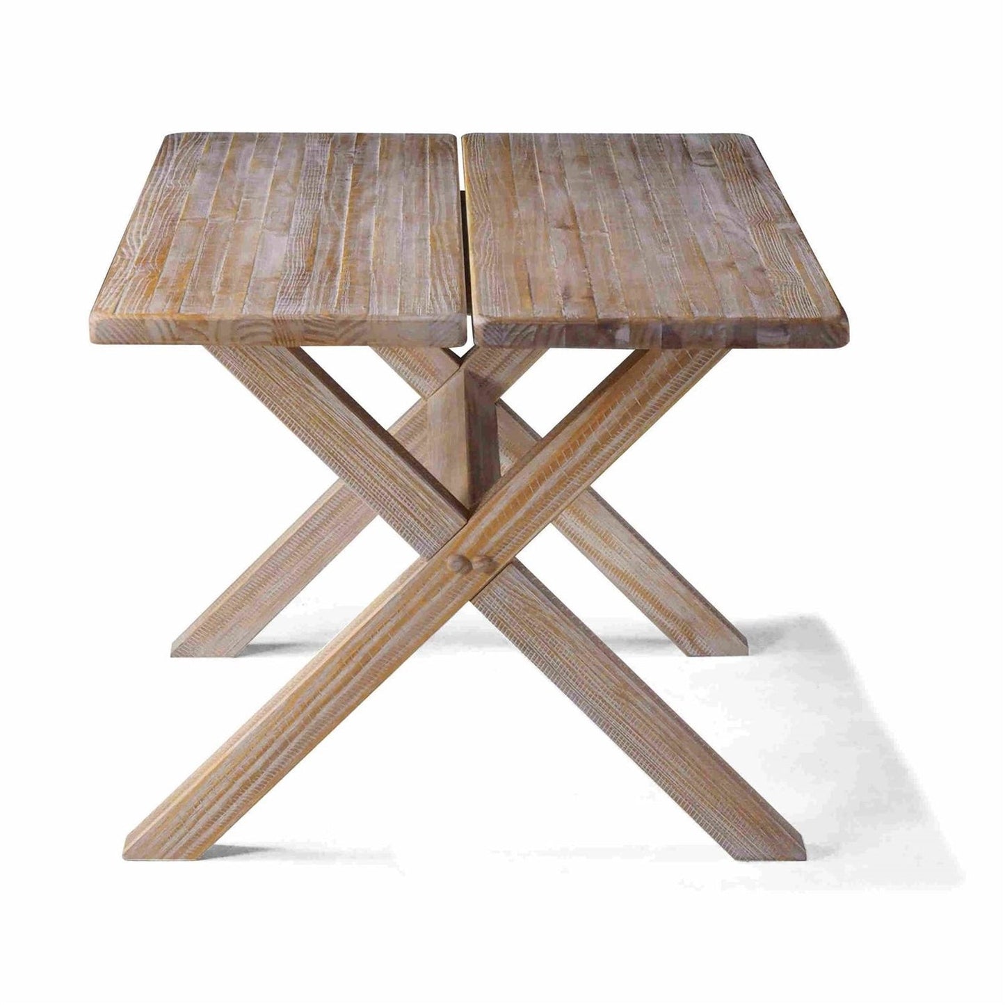 Modern Farmhouse Solid Pine Wood Dining Table in Distressed Driftwood Finish-3