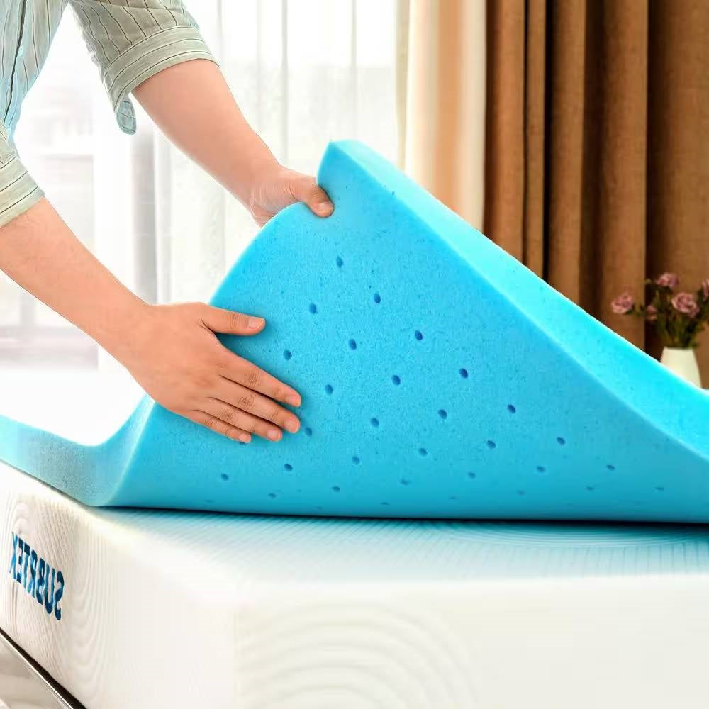 Full size 3-inch Thick High Density Memory Foam Mattress Topper-2