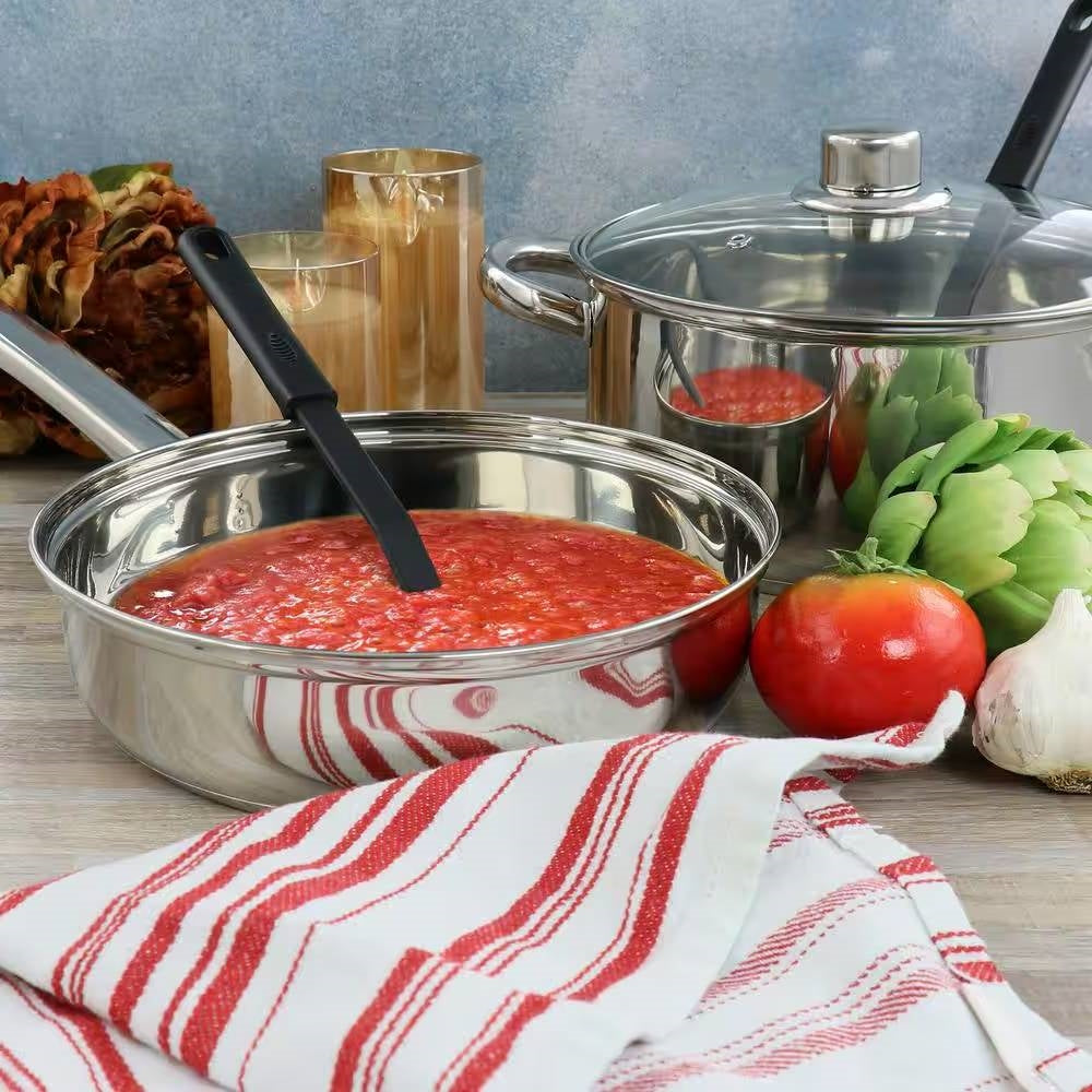 5-Piece Stainless Steel Cookware Set with 4-Qt. Dutch Oven Saucepan and Spatula-4