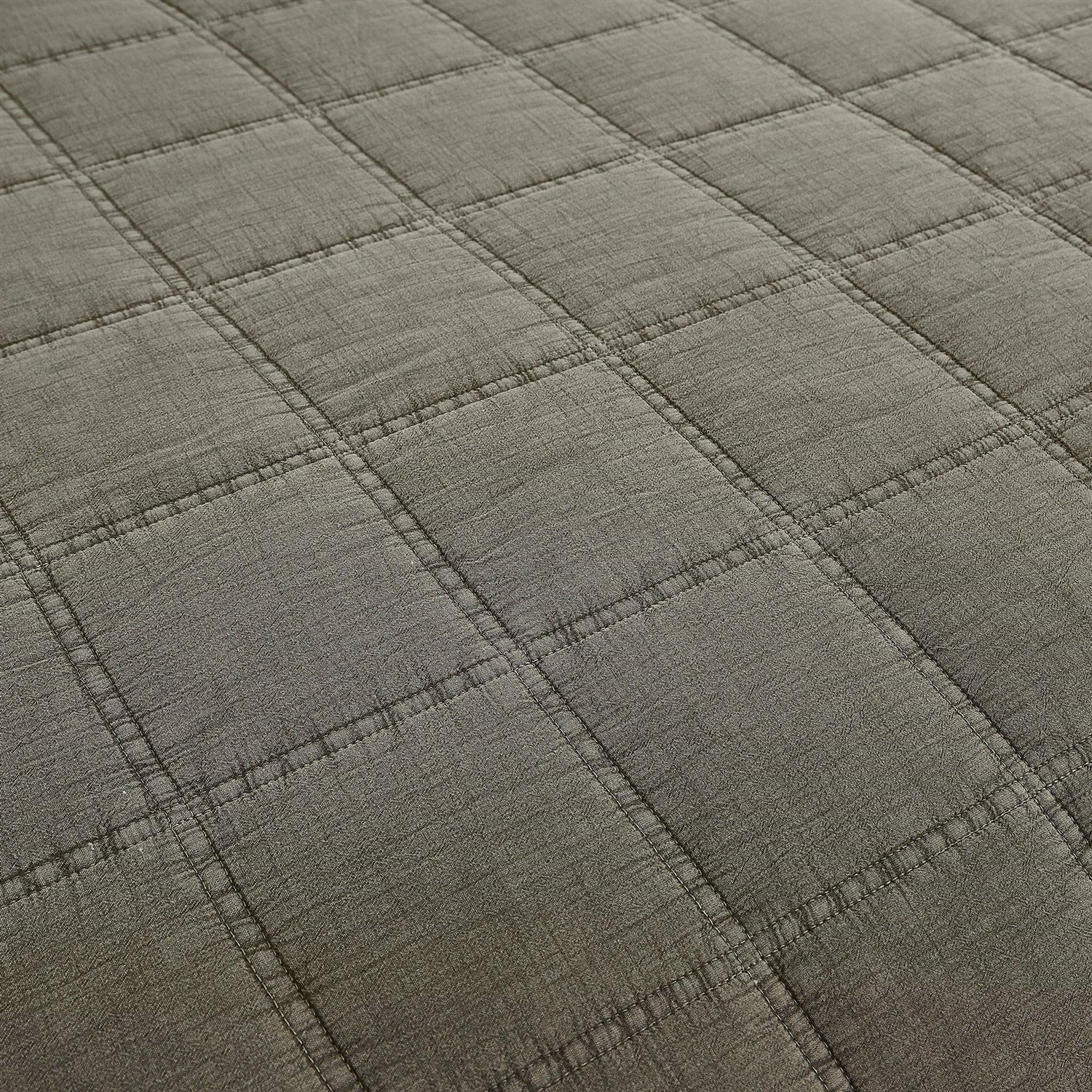 Full/Queen 3 Piece Cotton Faded Stone Washed Lightweight Quilt Set Green-4