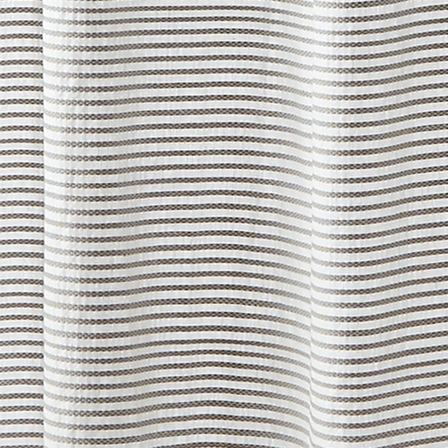 72-inch Grey and White Stripes Cotton Shower Curtain with Tassels-2