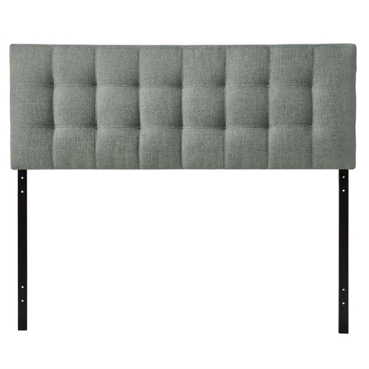King size Grey Fabric Modern Button-Tufted Upholstered Headboard-0
