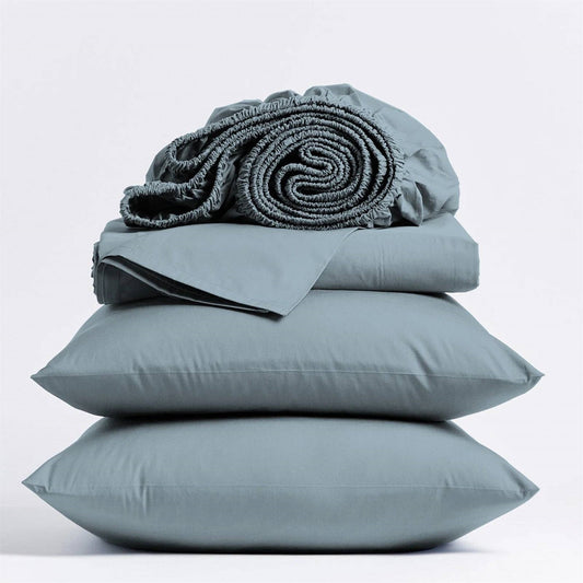 King size Aqua Blue 100-Percent Certified Organic Cotton Sheet Set-0