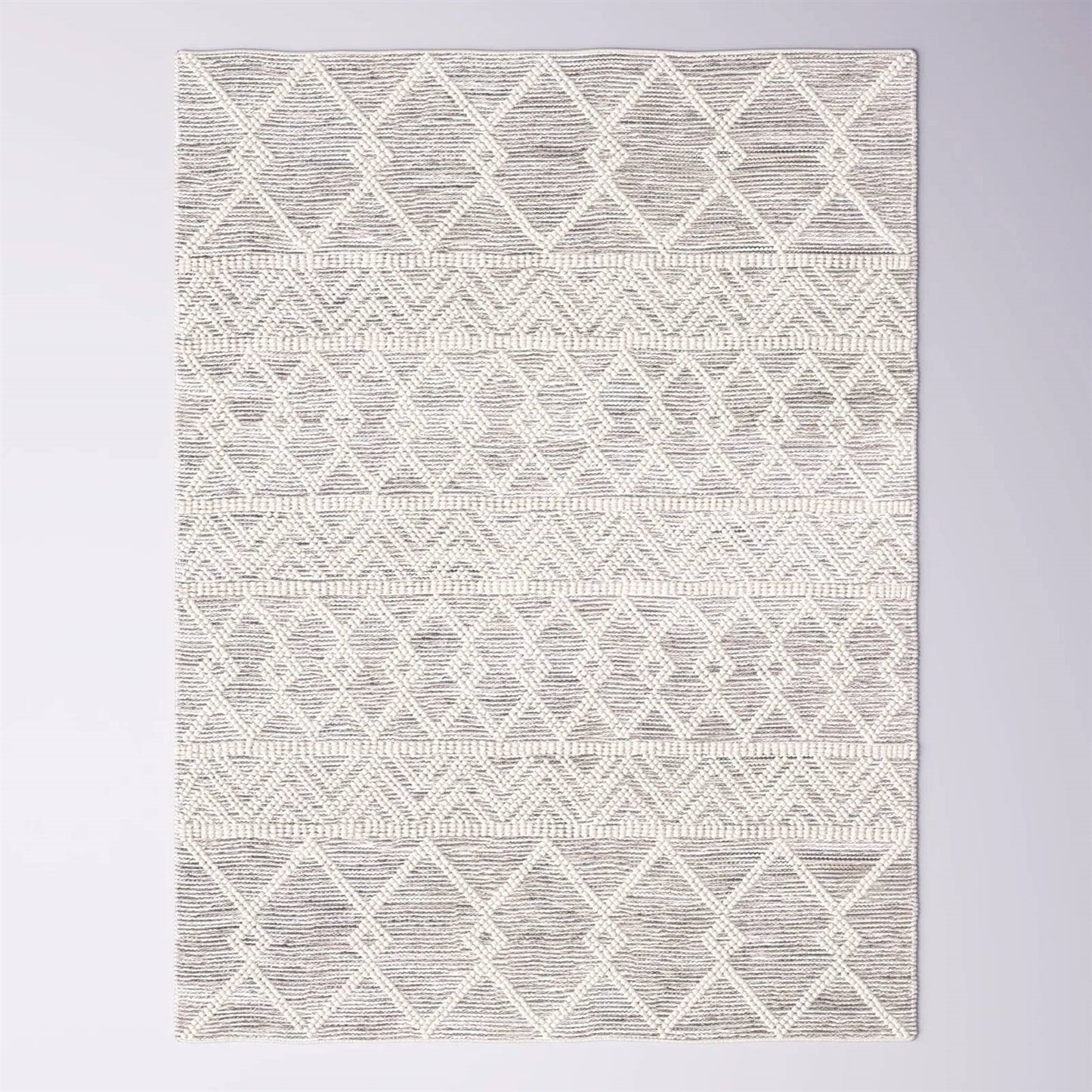 9-ft. x 12-ft. Hand Woven Wool Blend Grey Beige Ivory Persian Style Area Rug-2