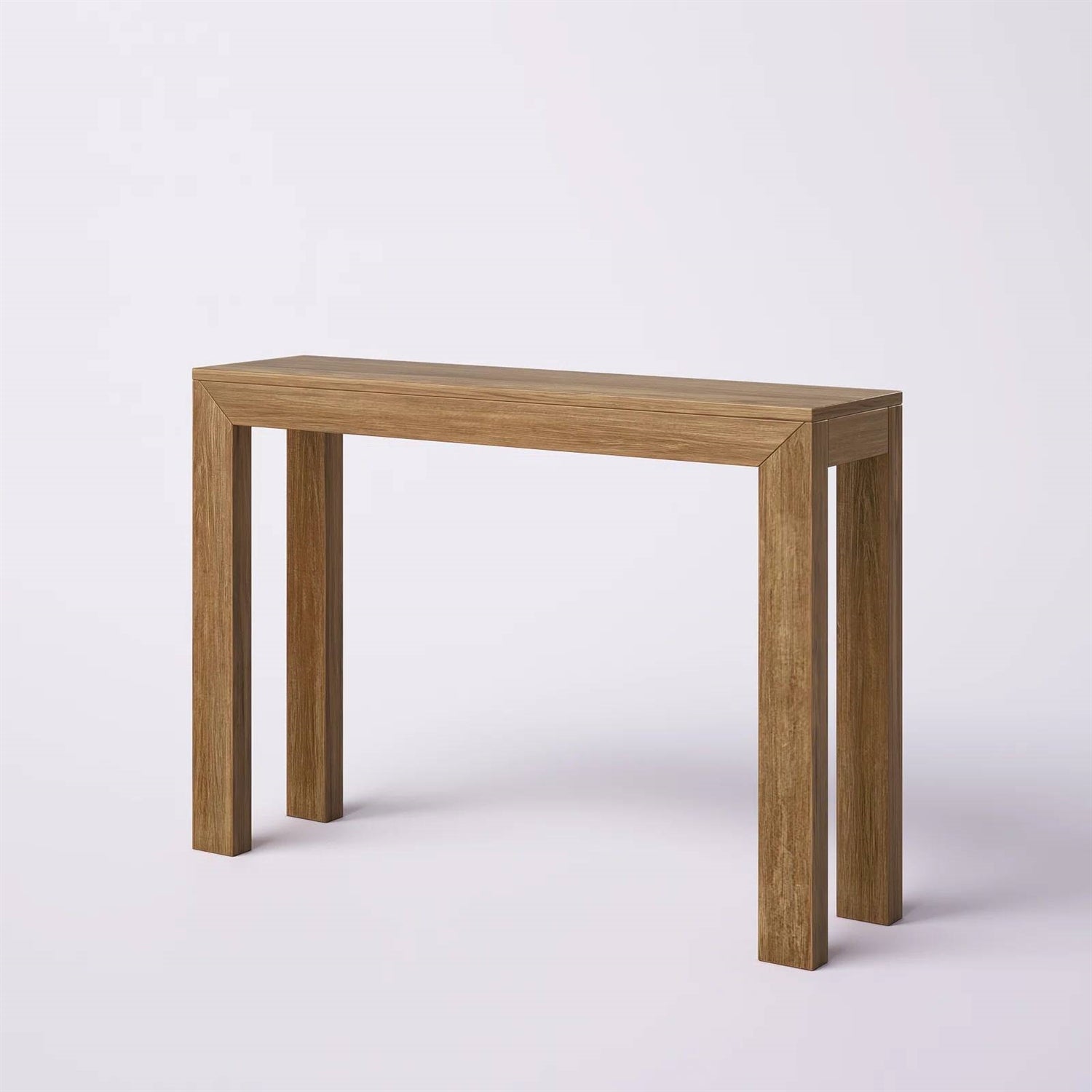 Solid Wood Modern Accent Console Table / Sofa Table in Medium Brown Pecan Finish-3