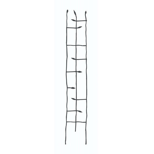 6-Ft High Narrow Garden Trellis in Metal Sprouting Twig Leaf-0