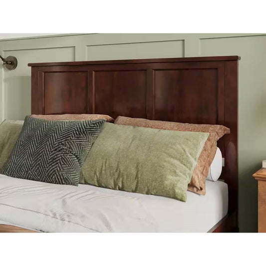 Queen size Traditional Style Headboard in Walnut Wood Finish-1