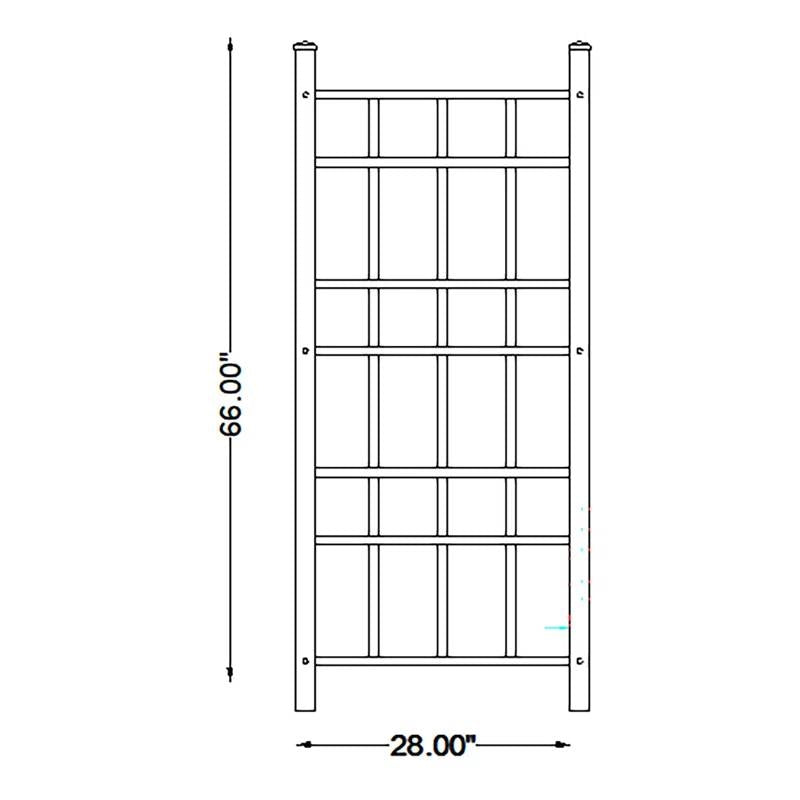 66-inch x 28-inch Outdoor PVC Vinyl Garden Trellis in Mocha Brown Tan-1