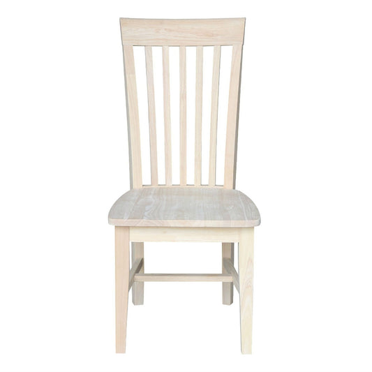 Set of 2 - Mission Style Unfinished Wood Dining Chair with High Back-1