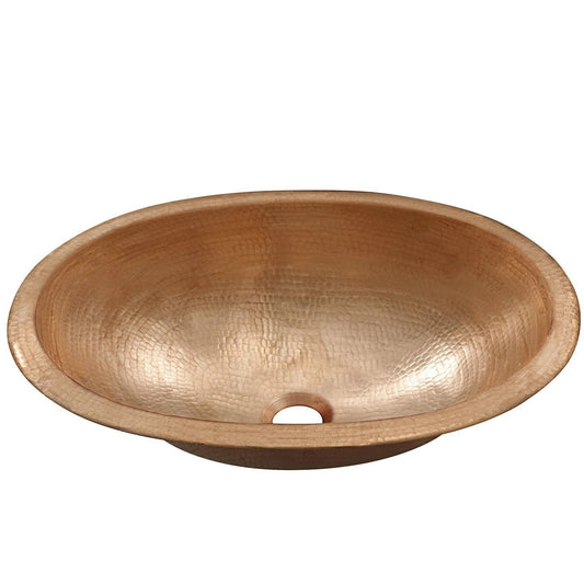 Pure Copper 19-inch Oval Bathroom Sink Unfinished-0