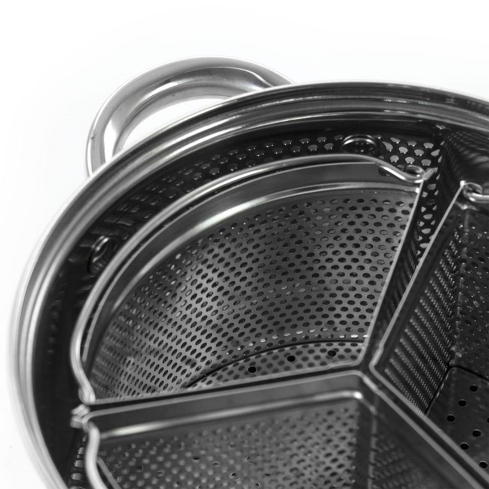 Stainless Steel 4-Quart Dutch Oven with 3-Section Dividers and Lid-1