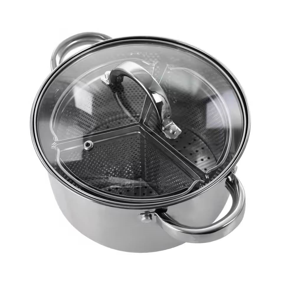 Stainless Steel 4-Quart Dutch Oven with 3-Section Dividers and Lid-2