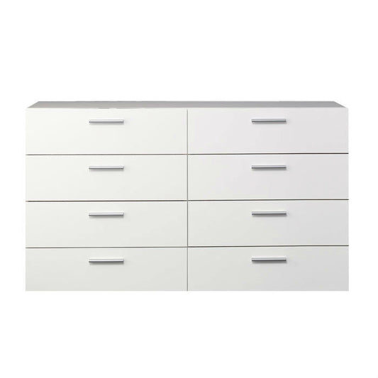 White Modern Bedroom 8-Drawer Double Dresser-1