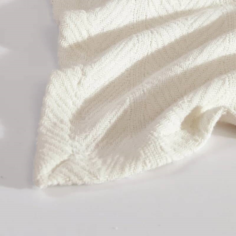 Twin size Cream Bone Lightweight 100-Percent Cotton Blanket - Machine Washable-2