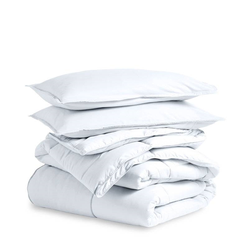 Full size Super Soft Microfiber Down Alternative Comforter Set White-1