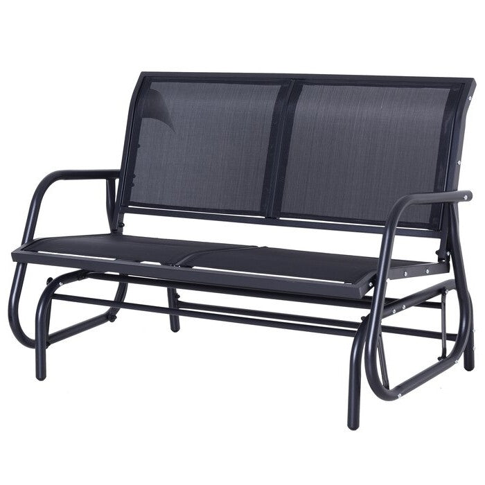 2 Seater Mesh Outdoor Patio Swing Glider Dark Gray-0