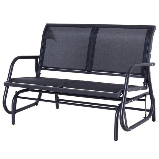 2 Seater Mesh Outdoor Patio Swing Glider Dark Gray-0