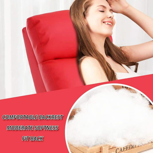 Massage Recliner, Lazy Boy Recliner with PU Leather Padded Seat Backrest Recliner Chair for Living Room Sofa Reading Chair, Home Theater Seating Modern Reclining Chair Easy Lounge, Red-1