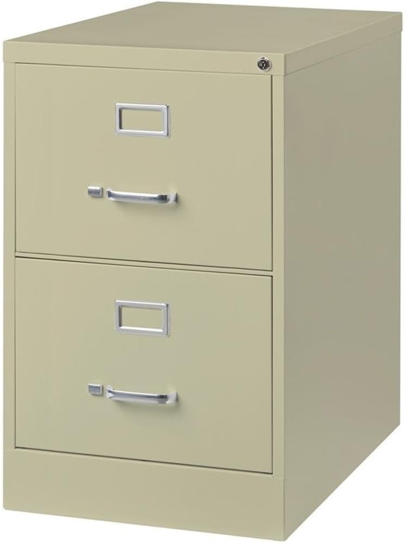 Beige 2 Drawer Locking Metal File Cabinet-3