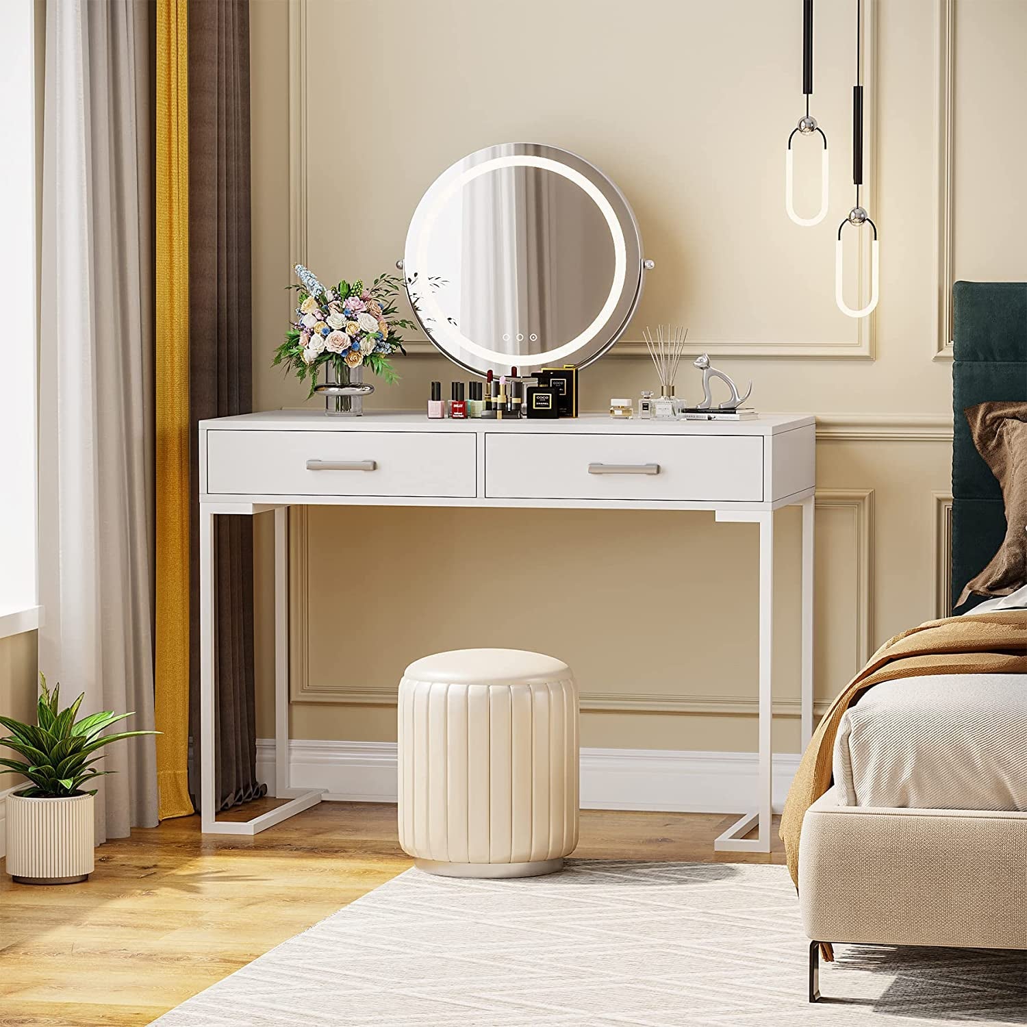 White Vanity Table Dressing Desk-0