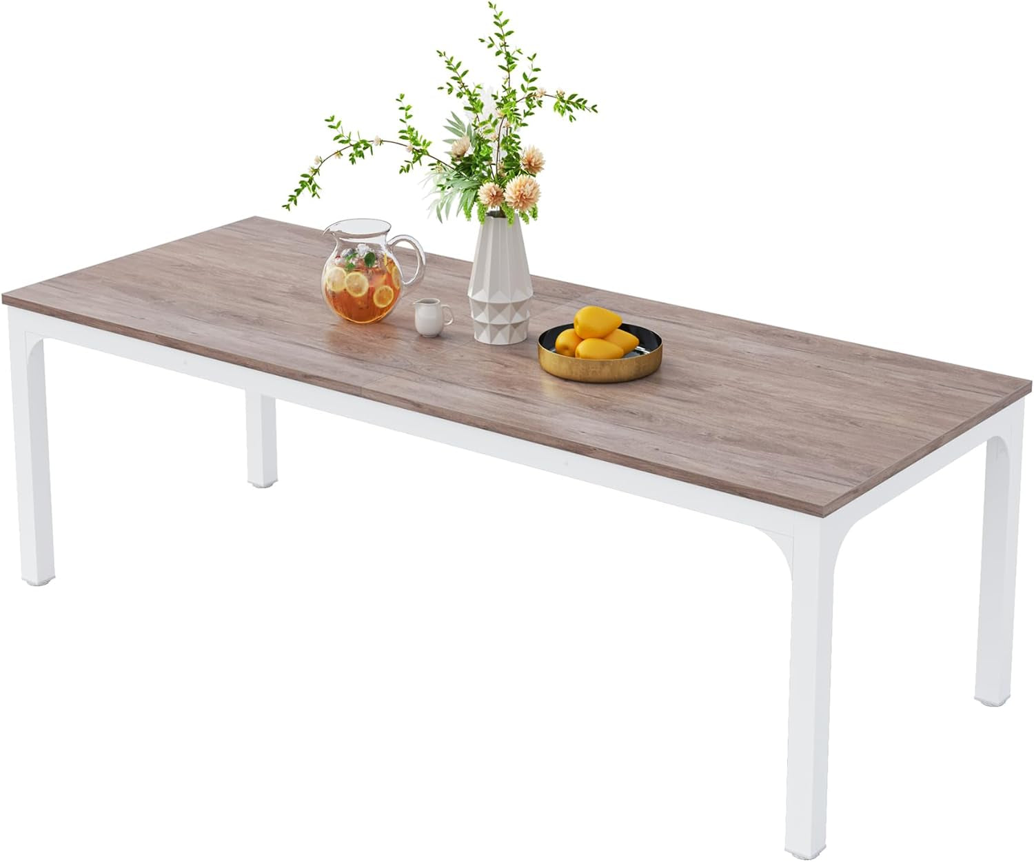 Dining Table for 6-8 People, 78-Inch Large Narrow Long Rectangular Kitchen Dinner Table, 8 Seat Rustic Wood Dining Room Table for Kitchen, Living Room (Only Table)-4