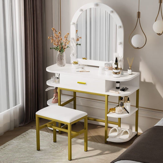 Vanity with Mirror and Lights-0