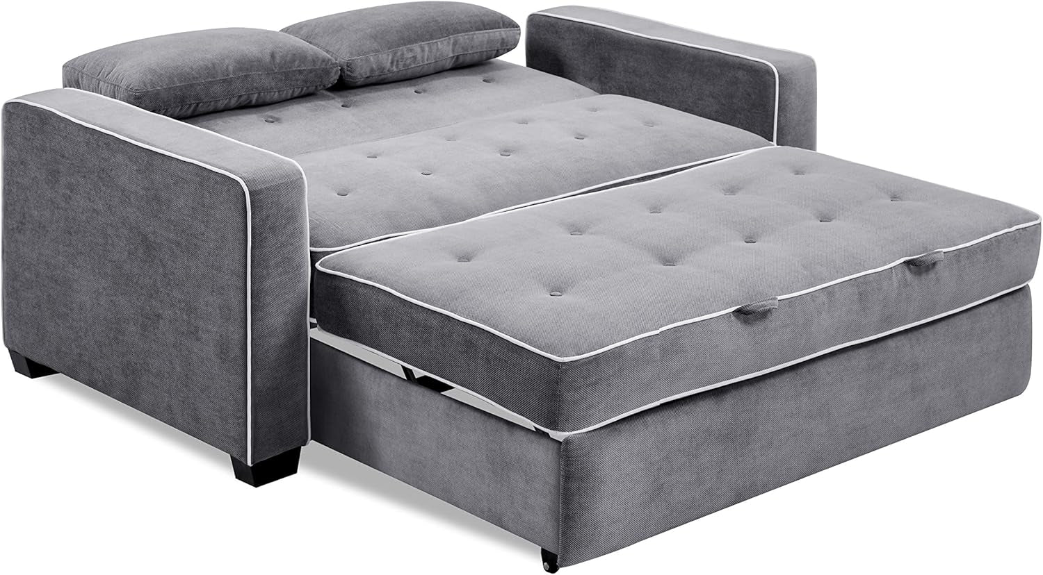 Ainsley Loveseat with Pull Out Sleeper Microfiber Charcoal Full-3
