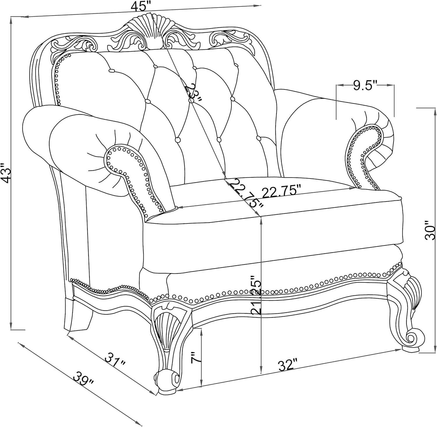 Victoria 3-Piece Sofa Set, Brown-2