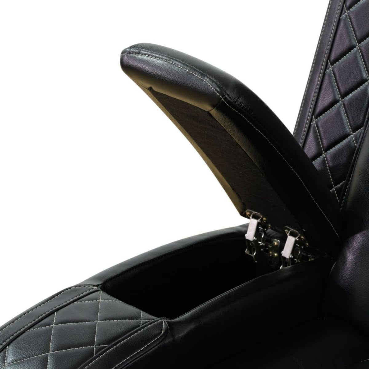 Electric Power Recliner Sofa Living Room Furniture, Comfy Home Theater Breathing Leather Seating with USB 2.0 Charging Ports, LED Light Strips, Fold-Down Table & Wireless Charging Device (Black)-4