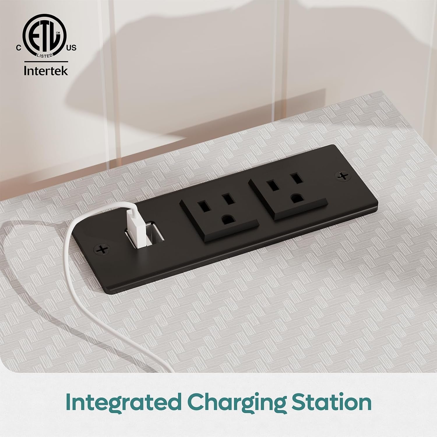 LED TV Stand with Power Outlets for 55/60/65 Inch TV, Gaming Entertainment Center with Cabinet for PS5, Modern TV Cabinet with Adjustable Glass Shelves for Bedroom 58 Inch Carbon Fiber White-3