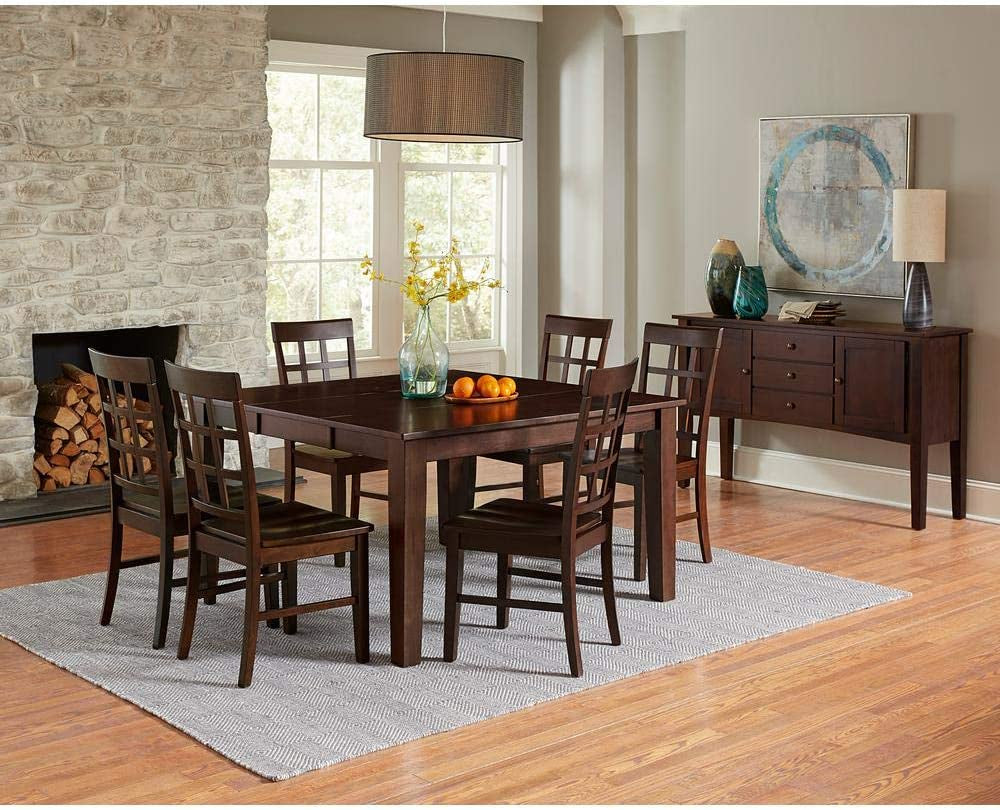 Extendable Espresso Dining Table, Seats 4-8-0