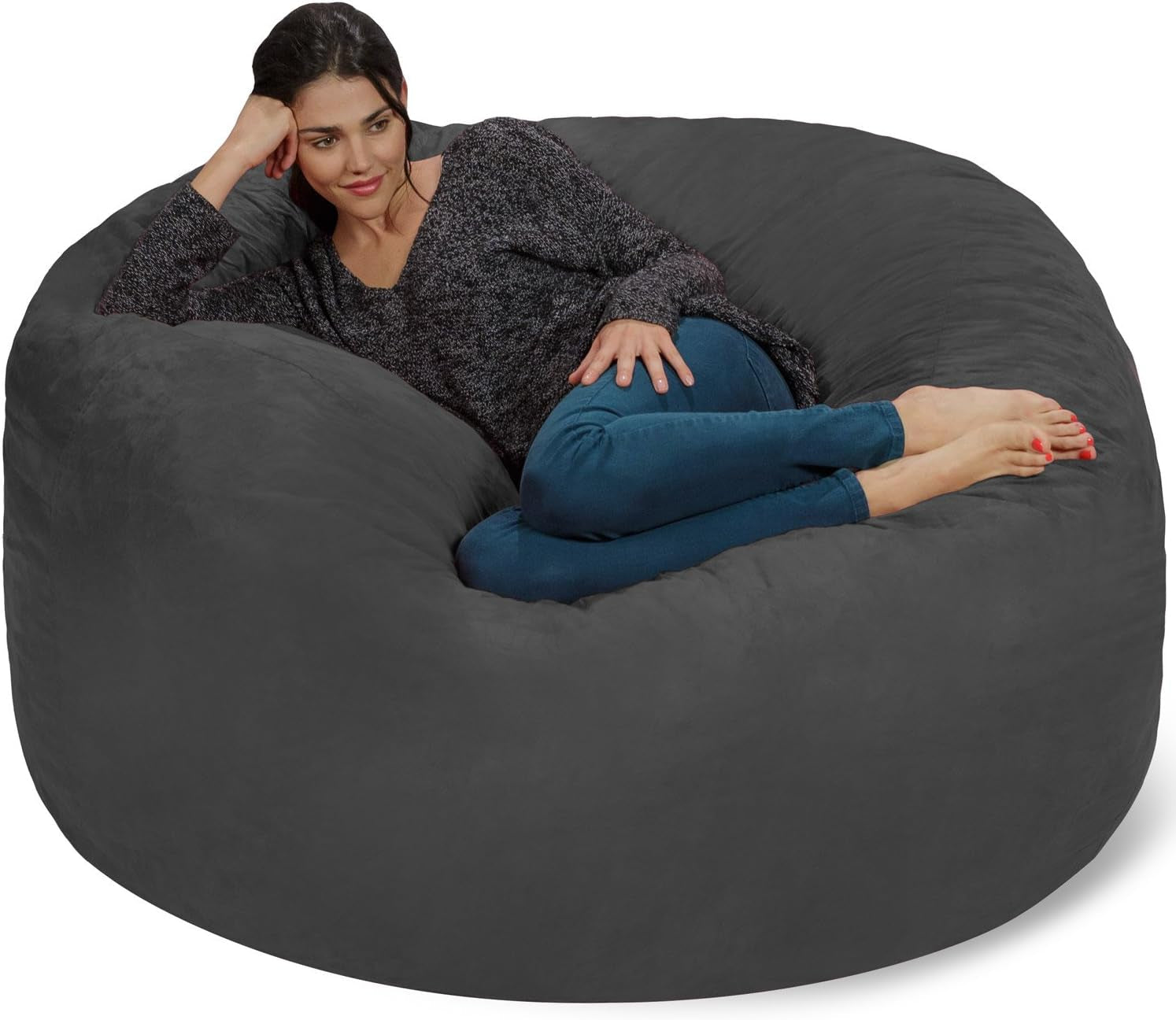 Charcoal 5ft Giant Memory Foam Bean Bag Chair-0