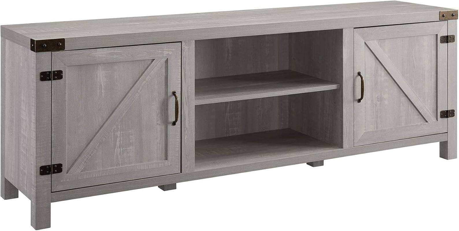 Georgetown Modern Farmhouse Double Barn Door TV Stand for Tvs up to 80 Inches, 70 Inch, Stone Grey-0