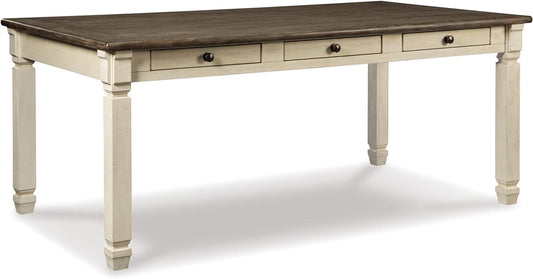 Bolanburg Farmhouse Dining Table with Drawers, Seats up to 6, Whitewash-0