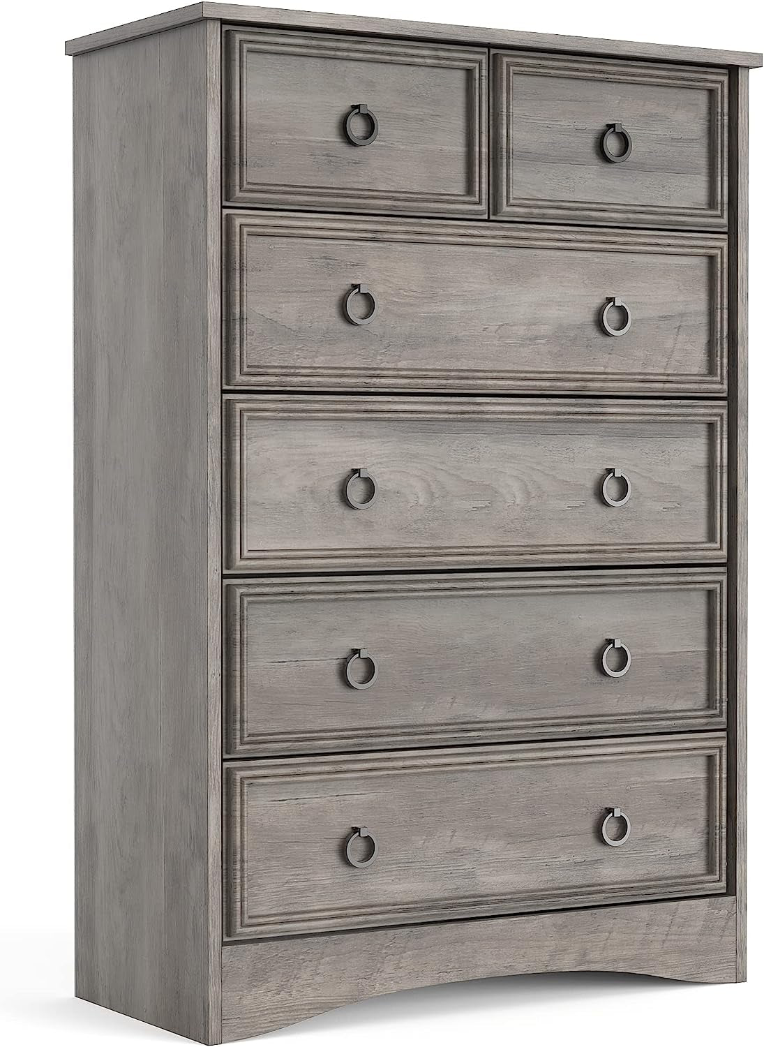 Gray Wash Tall Dresser with 6 Drawers for Bedroom Storage-0