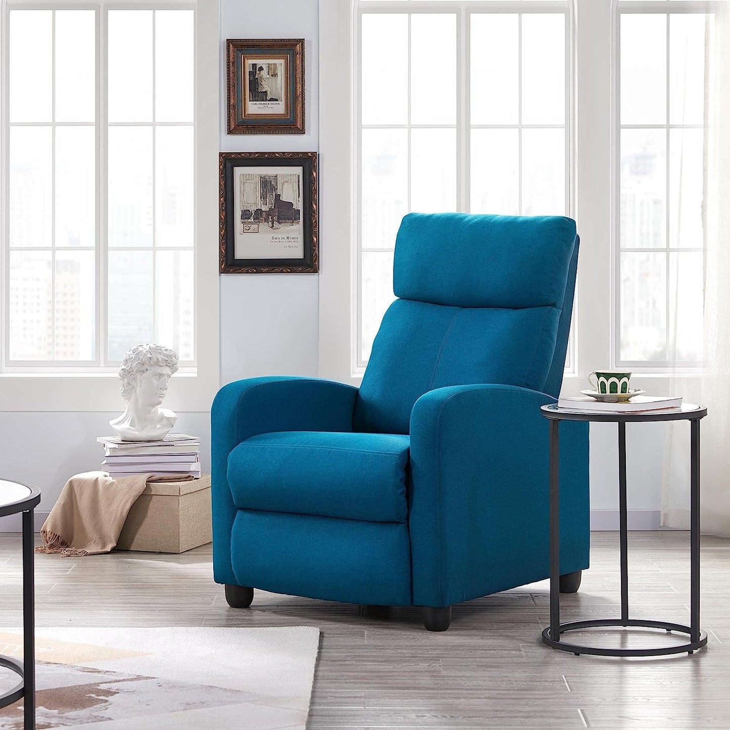 Blue Fabric Recliner Chair-0