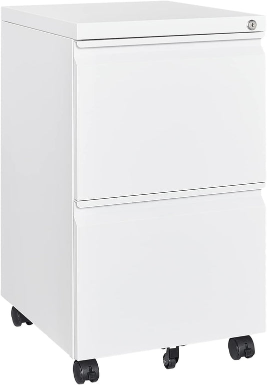 2 Drawer File Cabinet with Lock, Home Office Filing Cabinets on Wheels, under Desk 2 Drawers Storage for Legal/Letter/A4 Files,Fully Assembled-0