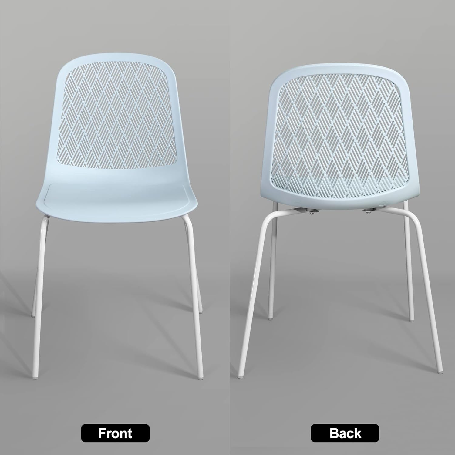 Armless Modern Chairs with Metal Legs for Living, Bedroom, Kitchen, Dining, Lounge Waiting Room, Restaurants, Cafes, Set of 4-4