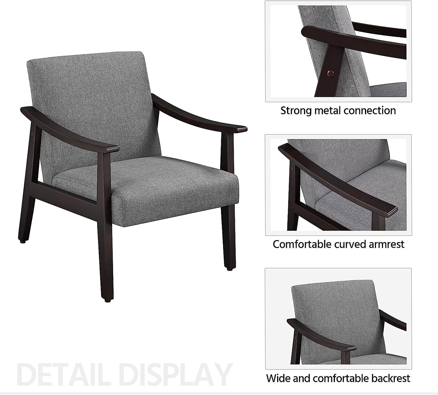Modern Minimalist Dark Gray Accent Chair-4