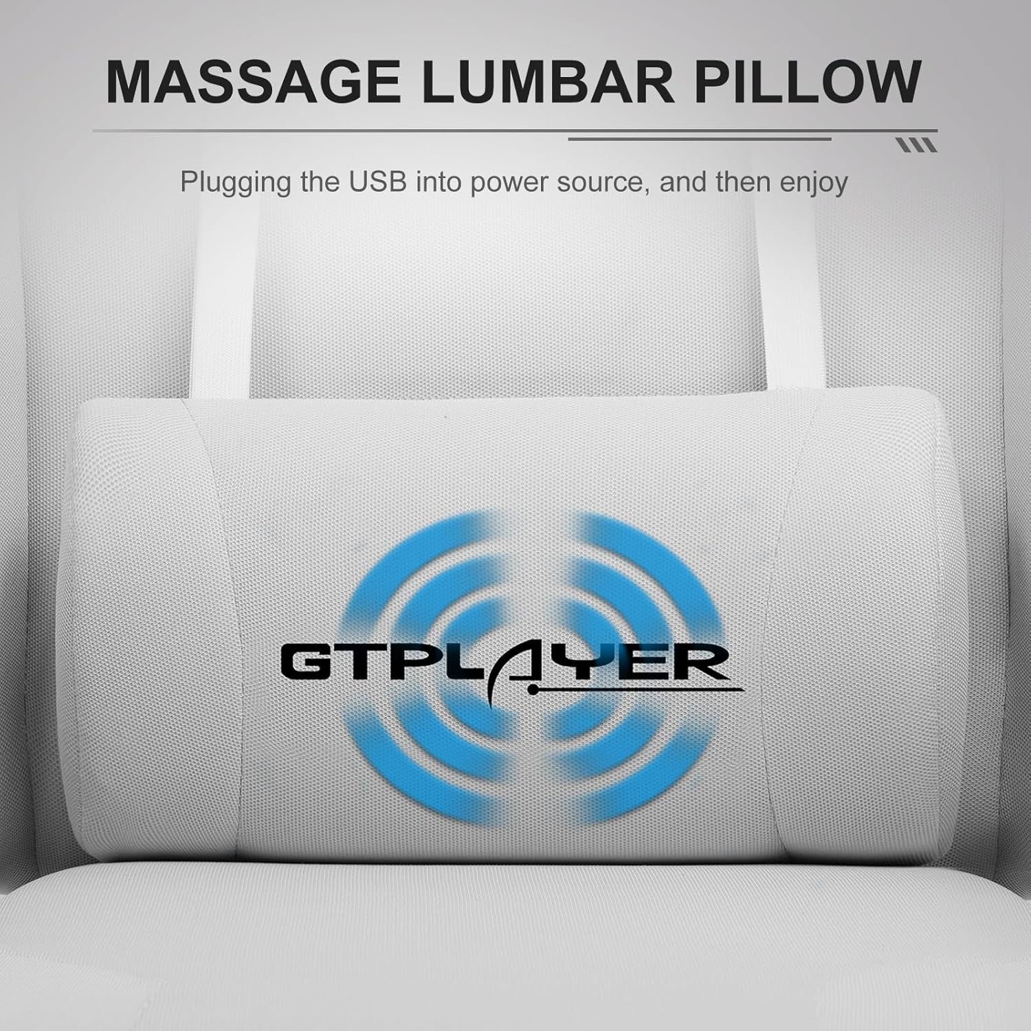 Gaming Chair with Footrest, Computer Chair with and Lumbar Support, Height Adjustable Game Chair with 360°-Swivel Seat and Headrest and for Office or Gaming (All Light Gray-Fabric)-2