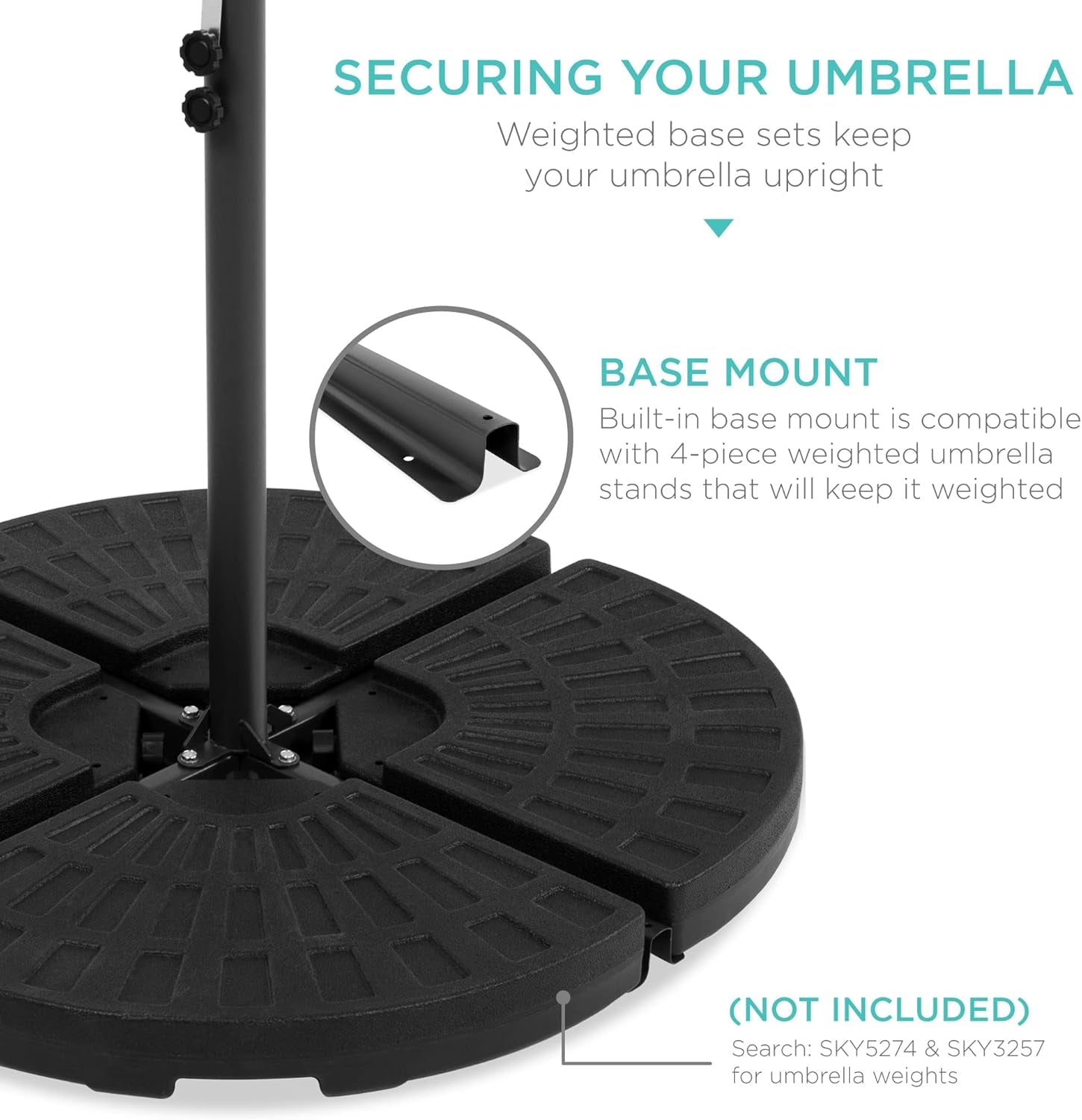 10Ft Solar LED Offset Hanging Market Patio Umbrella for Backyard, Poolside, Lawn and Garden W/Easy Tilt Adjustment, Polyester Shade, 8 Ribs - Tan-4