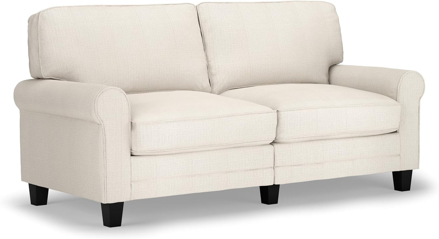 Buckwheat Beige Rolled Arm Loveseat (73")-0