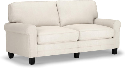 Buckwheat Beige Rolled Arm Loveseat (73")-0