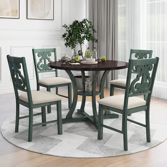 5-Piece round Kitchen Table Set-0