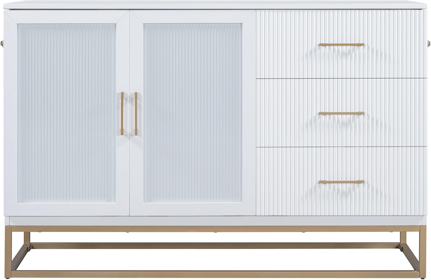 Queen Wood Murphy Bed with Frosted Glass Doors-3