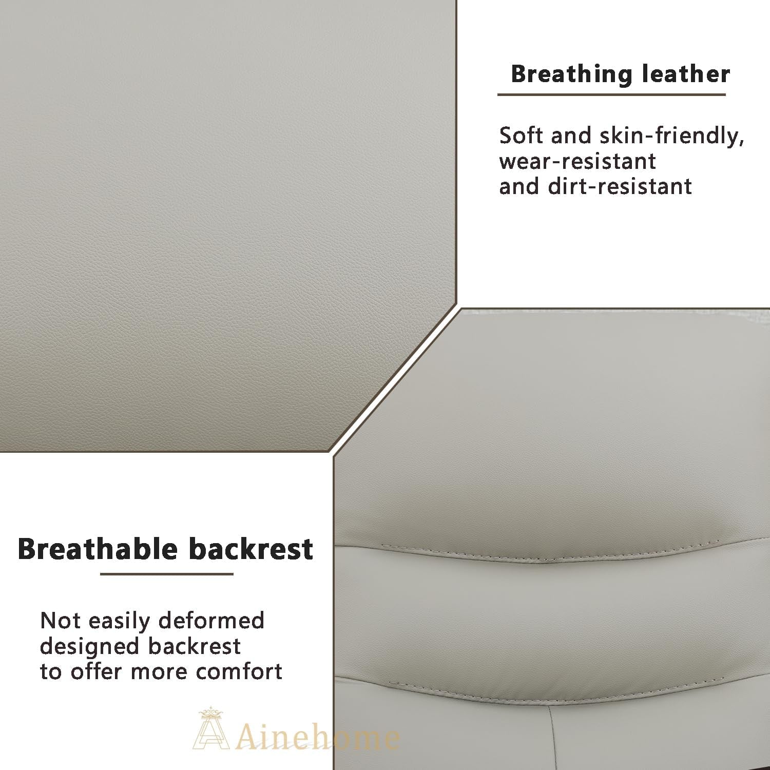 LED Power Recliner Sofa for Living Room Furniture Set, Leather Sectional Sofa Set, Reclining Sofa and Loveseat with USB Port/Storage Console/Cup Holders(Grey Sofa+Loveseat)-4