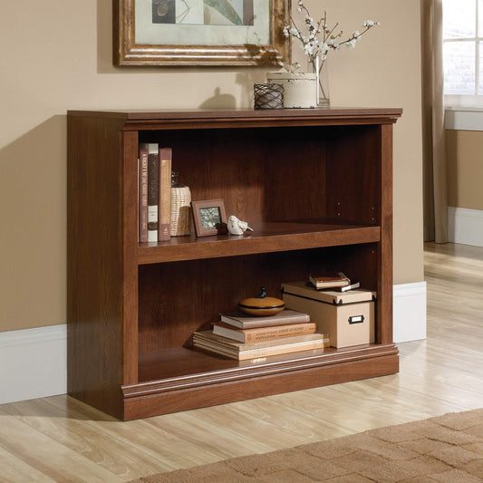 2 Tier Book Shelf Wooden Bookcase Multipurpose Bookshelf for Home Office, Living Room, in Oiled Oak-1